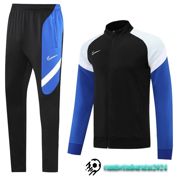 Replicas Conjunto Completo Ropa Deportiva Con Cremallera Larga Nike 2022 2023 Negro Azul Blanco