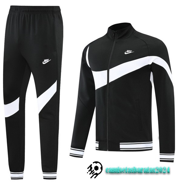 Replicas Conjunto Completo Ropa Deportiva Con Cremallera Larga Nike 2022 2023 Negro Blanco