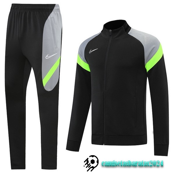 Replicas Conjunto Completo Ropa Deportiva Con Cremallera Larga Nike 2022 2023 Negro Gris Verde