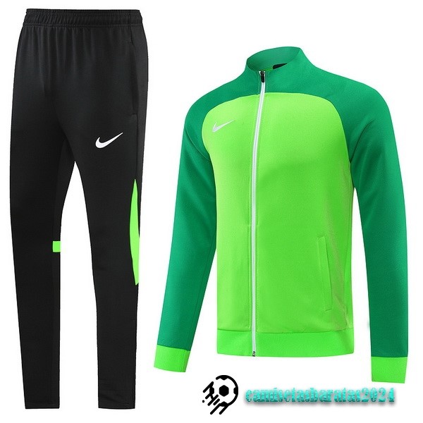 Replicas Conjunto Completo Ropa Deportiva Con Cremallera Larga Nike 2022 2023 Negro II Verde