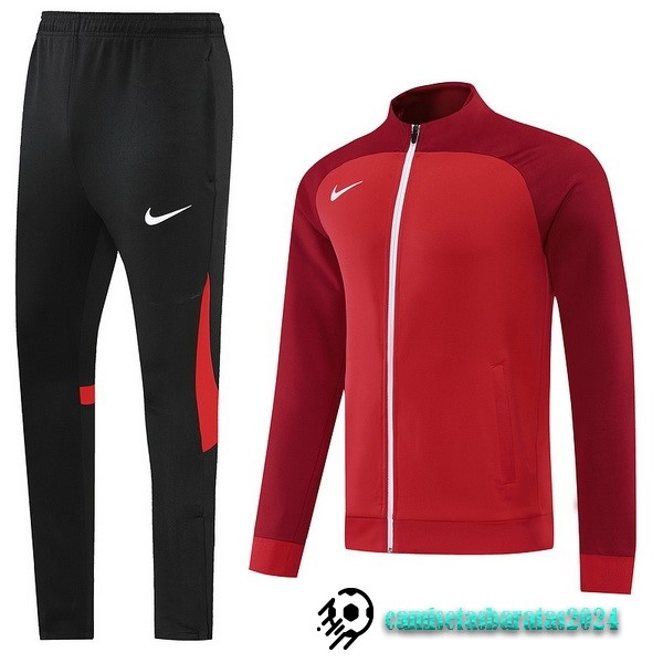 Replicas Conjunto Completo Ropa Deportiva Con Cremallera Larga Nike 2022 2023 Negro I Rojo