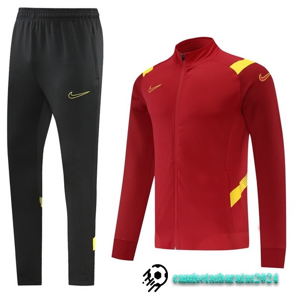 Replicas Conjunto Completo Ropa Deportiva Con Cremallera Larga Nike 2022 2023 Negro Rojo