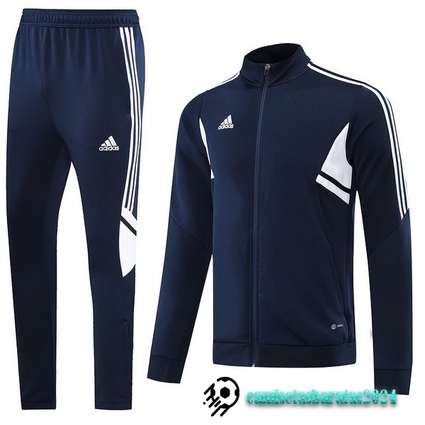 Replicas Conjunto Completo Ropa Deportiva Con Cremallera Larga adidas 2022 2023 Azul Marino Blanco