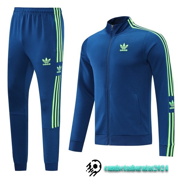 Replicas Conjunto Completo Ropa Deportiva Con Cremallera Larga adidas 2022 2023 Azul Verde