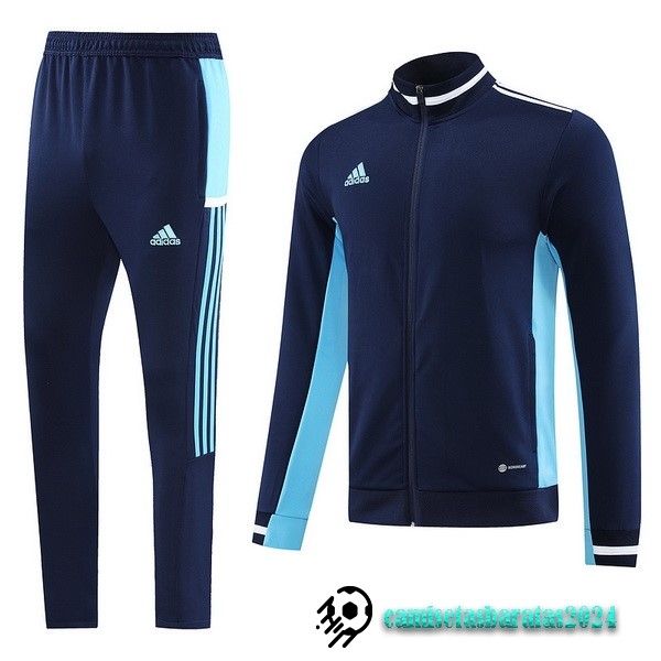 Replicas Conjunto Completo Ropa Deportiva Con Cremallera Larga adidas 2023 Azul Marino