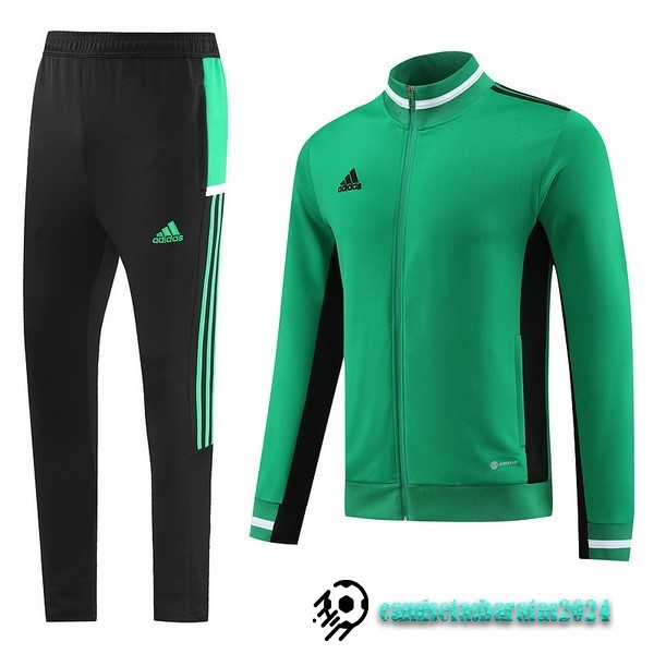 Replicas Conjunto Completo Ropa Deportiva Con Cremallera Larga adidas 2023 Negro Verde