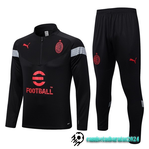 Replicas Conjunto Completo Sudadera Entrenamiento AC Milan 2022 2023 Negro