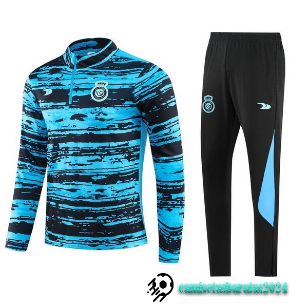 Replicas Conjunto Completo Sudadera Entrenamiento Al Nassr 2023 2024 Azul Negro