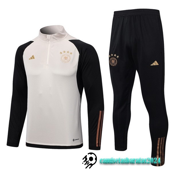 Replicas Conjunto Completo Sudadera Entrenamiento Alemania 2022 Blanco Amarillo Negro