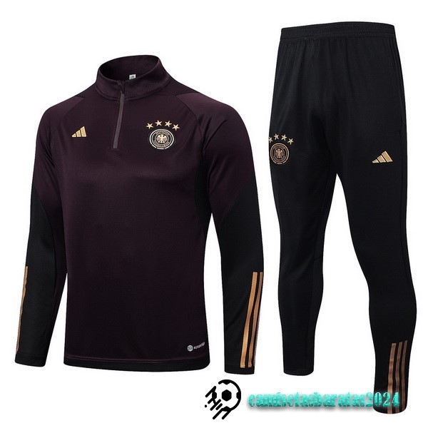 Replicas Conjunto Completo Sudadera Entrenamiento Alemania 2022 Borgona Negro