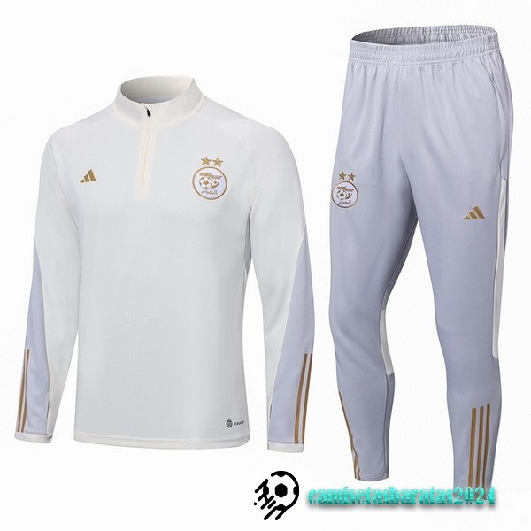 Replicas Conjunto Completo Sudadera Entrenamiento Argelia 2022 2023 Blanco