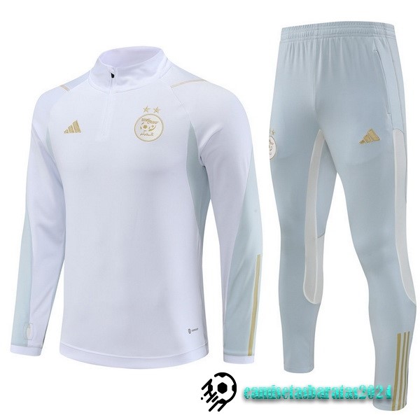 Replicas Conjunto Completo Sudadera Entrenamiento Argelia 2023 Blanco