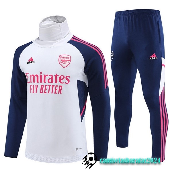 Replicas Conjunto Completo Sudadera Entrenamiento Arsenal 2022 2023 Blanco I Azul Marino