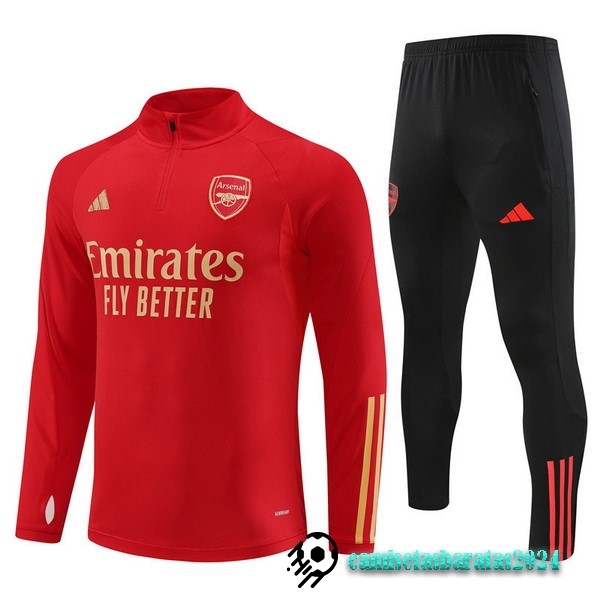 Replicas Conjunto Completo Sudadera Entrenamiento Arsenal 2023 2024 Rojo Negro