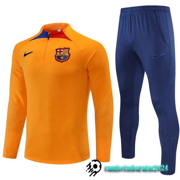 Replicas Conjunto Completo Sudadera Entrenamiento Barcelona 2022 2023 Amarillo Azul