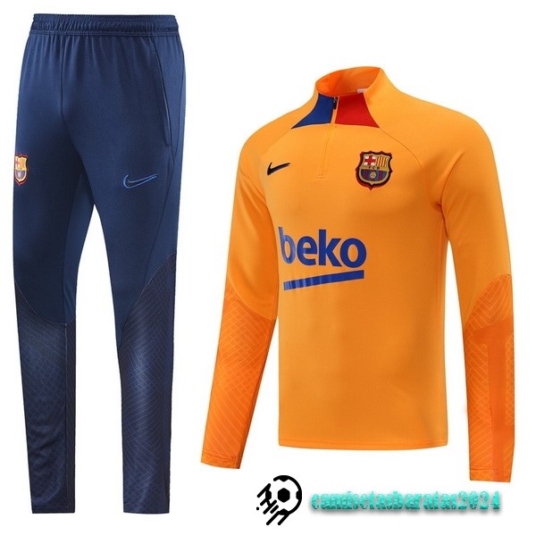 Replicas Conjunto Completo Sudadera Entrenamiento Barcelona 2022 2023 Azul Amarillo