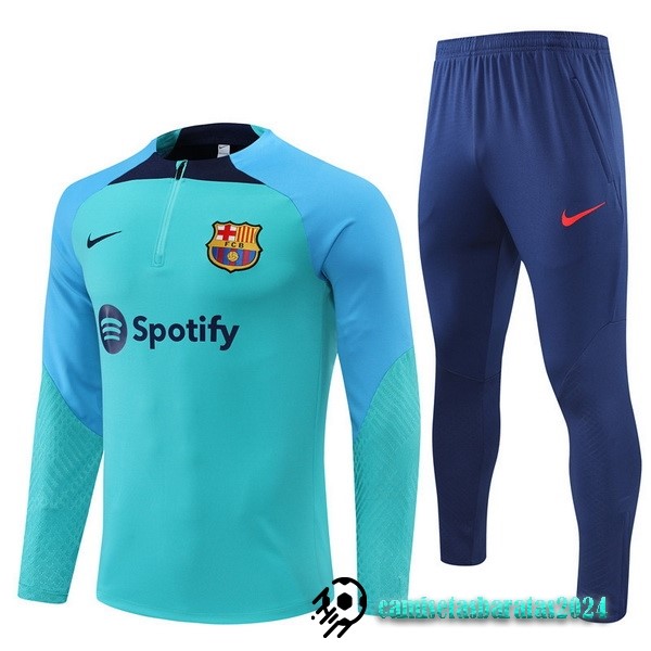 Replicas Conjunto Completo Sudadera Entrenamiento Barcelona 2022 2023 Azul II Verde