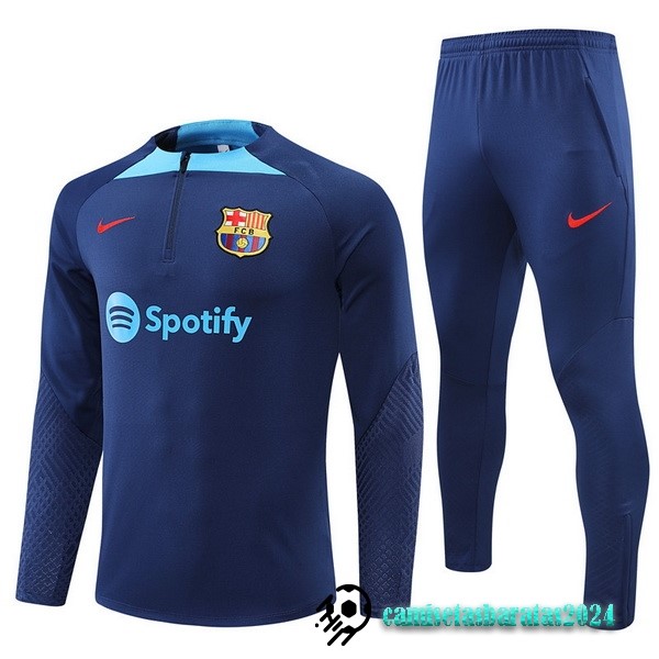 Replicas Conjunto Completo Sudadera Entrenamiento Barcelona 2022 2023 Azul Marino