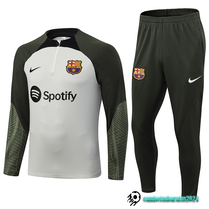 Replicas Conjunto Completo Sudadera Entrenamiento Barcelona 2023 2024 Amarillo Verde