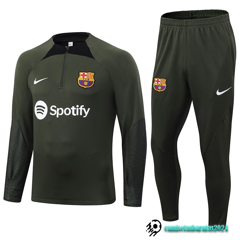 Replicas Conjunto Completo Sudadera Entrenamiento Barcelona 2023 2024 Verde Marino