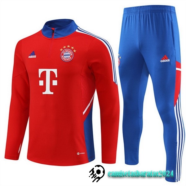 Replicas Conjunto Completo Sudadera Entrenamiento Bayern Múnich 2023 2024 Rojo Azul