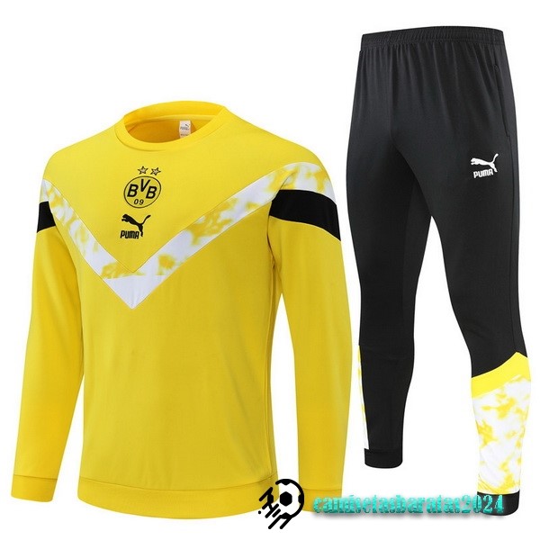 Replicas Conjunto Completo Sudadera Entrenamiento Borussia Dortmund 2022 2023 Amarillo III Negro