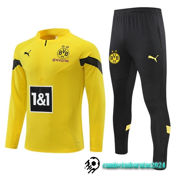 Replicas Conjunto Completo Sudadera Entrenamiento Borussia Dortmund 2022 2023 Amarillo II Negro