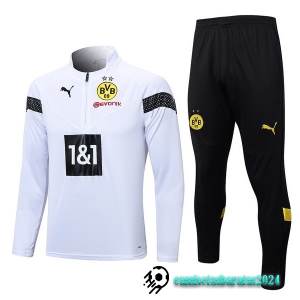 Replicas Conjunto Completo Sudadera Entrenamiento Borussia Dortmund 2022 2023 Blanco Negro