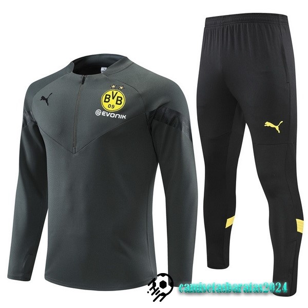 Replicas Conjunto Completo Sudadera Entrenamiento Borussia Dortmund 2022 2023 Gris I Negro