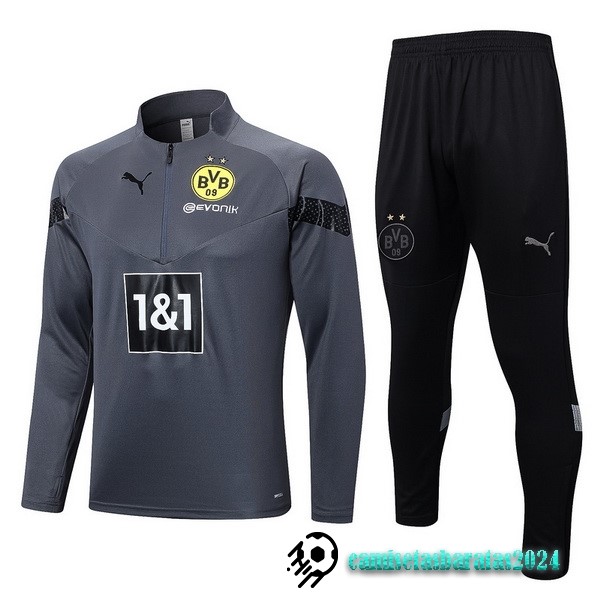 Replicas Conjunto Completo Sudadera Entrenamiento Borussia Dortmund 2022 2023 Gris Negro