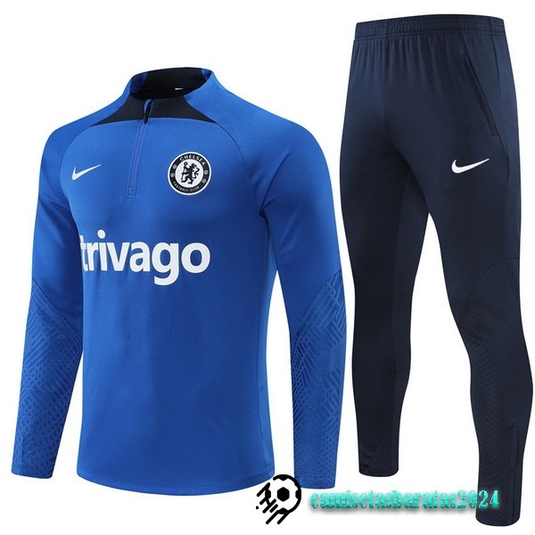 Replicas Conjunto Completo Sudadera Entrenamiento Chelsea 2022 2023 Azul