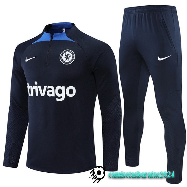 Replicas Conjunto Completo Sudadera Entrenamiento Chelsea 2022 2023 Azul Marino