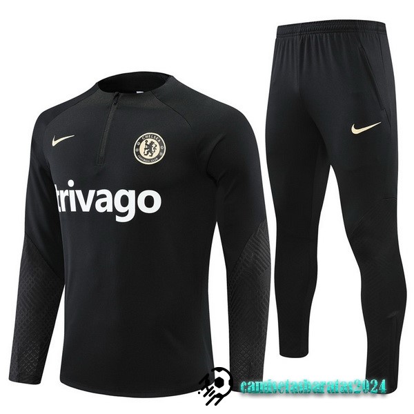 Replicas Conjunto Completo Sudadera Entrenamiento Chelsea 2022 2023 I Negro