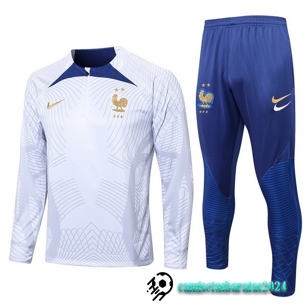 Replicas Conjunto Completo Sudadera Entrenamiento Francia 2022 Blanco Azul