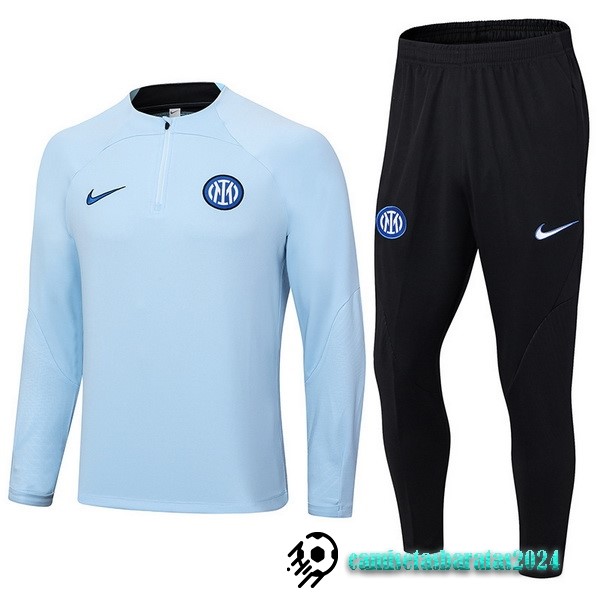 Replicas Conjunto Completo Sudadera Entrenamiento Inter Milán 2023 2024 Azul Negro