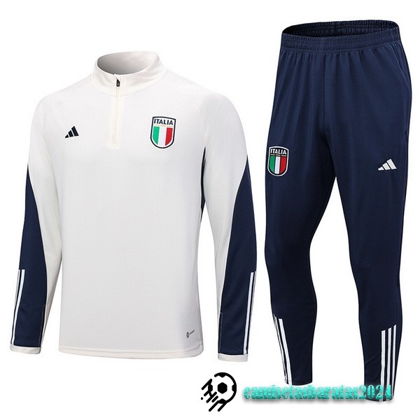 Replicas Conjunto Completo Sudadera Entrenamiento Italia 2023 Blanco Azul Marino