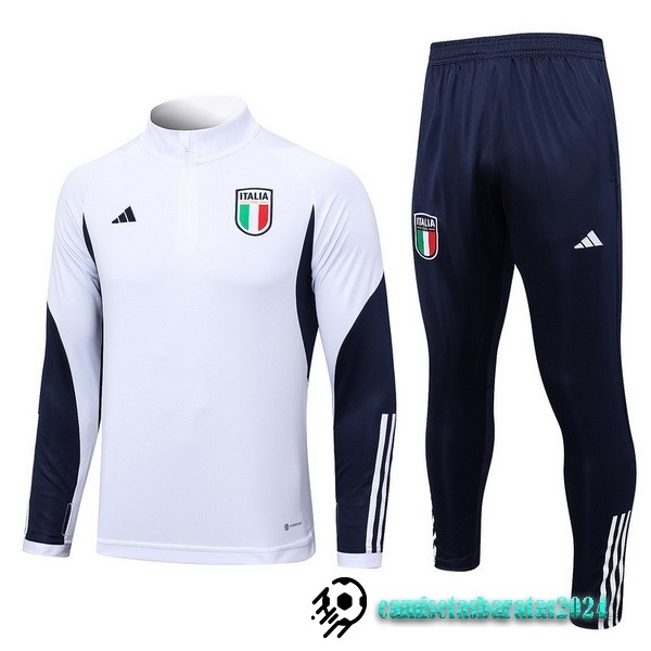 Replicas Conjunto Completo Sudadera Entrenamiento Italia 2023 Blanco I Azul Marino