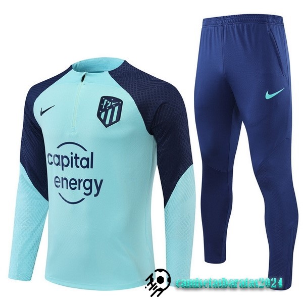 Replicas Conjunto Completo Sudadera Entrenamiento Jugadores Atlético Madrid 2022 2023 Azul