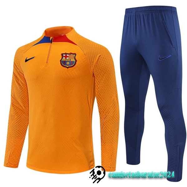 Replicas Conjunto Completo Sudadera Entrenamiento Jugadores Barcelona 2022 2023 Amarillo Azul