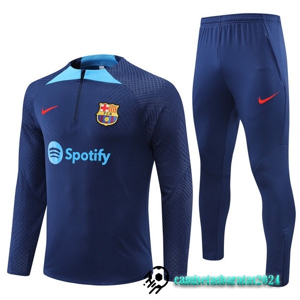 Replicas Conjunto Completo Sudadera Entrenamiento Jugadores Barcelona 2022 2023 Azul Marino