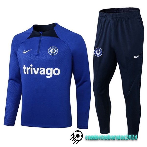 Replicas Conjunto Completo Sudadera Entrenamiento Jugadores Chelsea 2022 2023 Azul