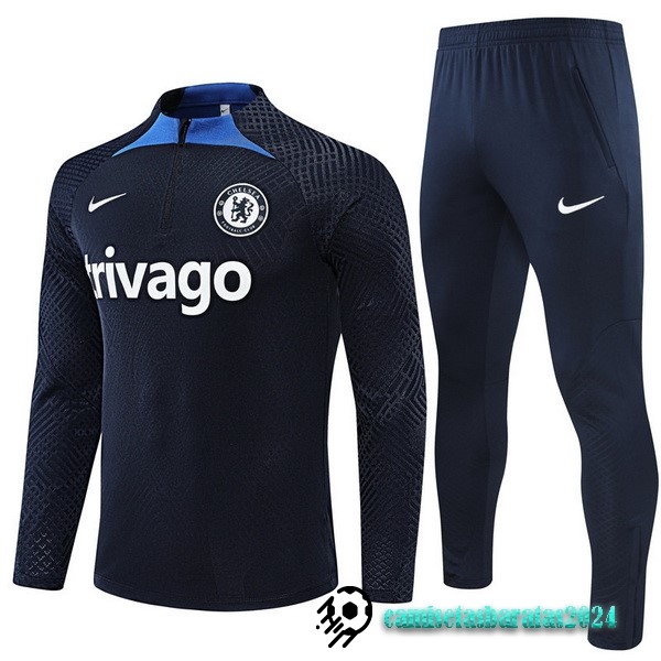 Replicas Conjunto Completo Sudadera Entrenamiento Jugadores Chelsea 2022 2023 Azul Marino