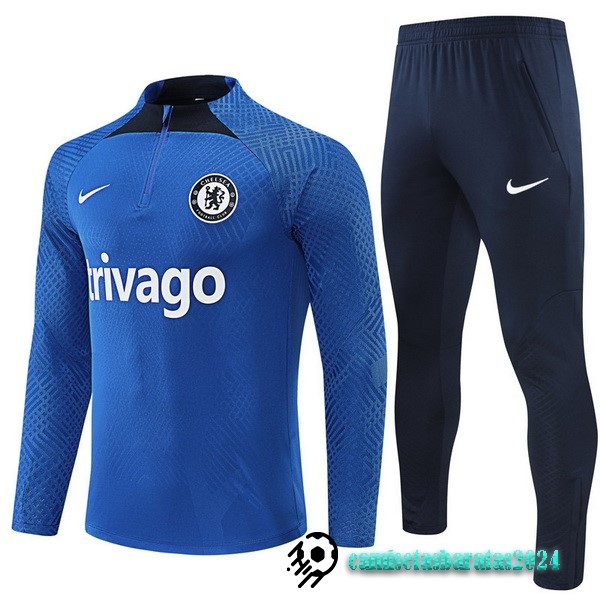 Replicas Conjunto Completo Sudadera Entrenamiento Jugadores Chelsea 2022 2023 I Azul