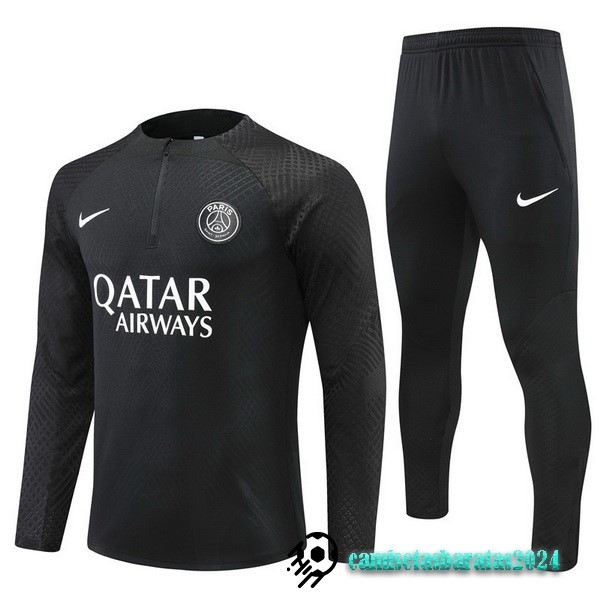 Replicas Conjunto Completo Sudadera Entrenamiento Jugadores Niños Paris Saint Germain 2022 2023 Negro