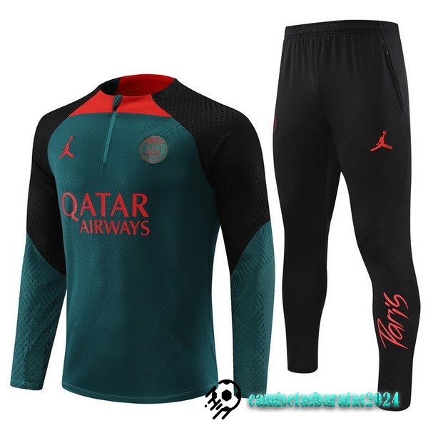 Replicas Conjunto Completo Sudadera Entrenamiento Jugadores Niños Paris Saint Germain 2022 2023 Verde Negro Rojo