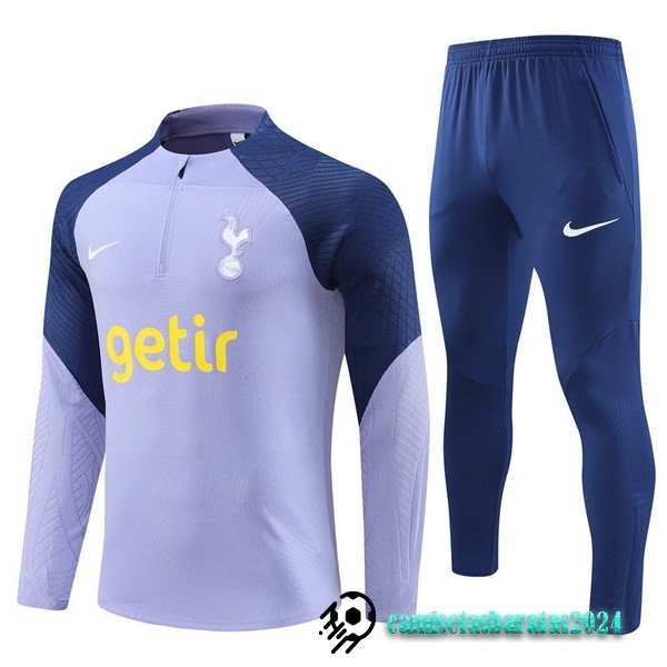 Replicas Conjunto Completo Sudadera Entrenamiento Jugadores Niños Tottenham Hotspur 2023 2024 Purpura Azul