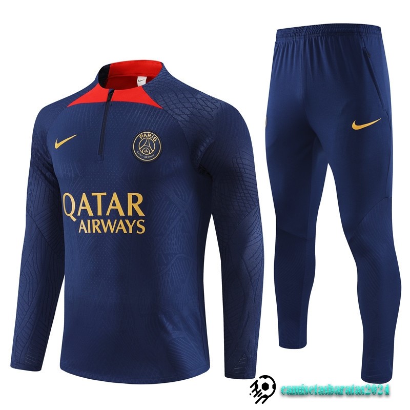 Replicas Conjunto Completo Sudadera Entrenamiento Jugadores Paris Saint Germain Niños 2023 2024 Azul Marino Rojo