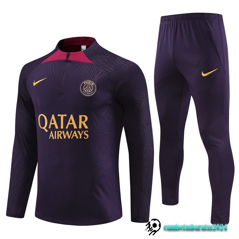 Replicas Conjunto Completo Sudadera Entrenamiento Jugadores Paris Saint Germain Niños 2023 2024 Purpura I Rojo