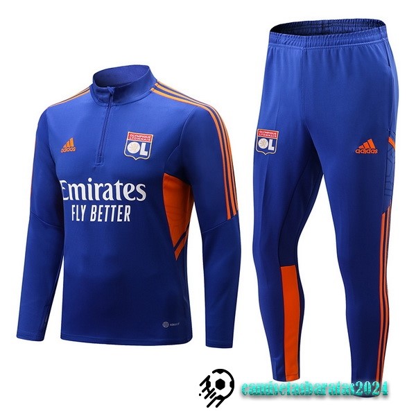 Replicas Conjunto Completo Sudadera Entrenamiento Lyon 2022 2023 Azul Rojo