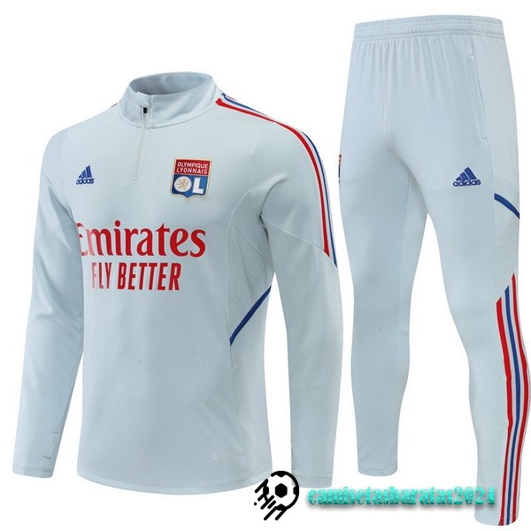 Replicas Conjunto Completo Sudadera Entrenamiento Lyon 2022 2023 Gris Claro